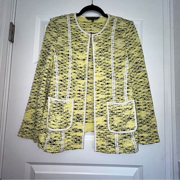 MING WANG Hook Closure Texture Long Sleeve Cardigan - Picture 1 of 7